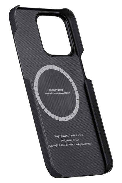 Pitaka Tactile Woven iPhone 15 Pro Max MagSafe Uyumlu 600D Aramid Fiber Kılıf Brake The Line