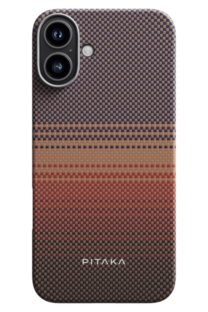 Pitaka Tactile Woven iPhone 16 Plus MagSafe Uyumlu Kılıf Sunset