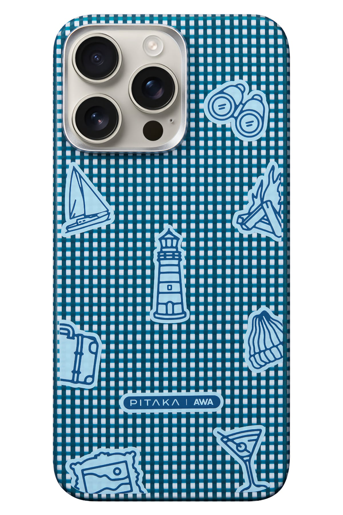 Pitaka Ultra Slim AWA iPhone 15 Pro MagSafe Uyumlu 600D Aramid Fiber Kılıf Ocean