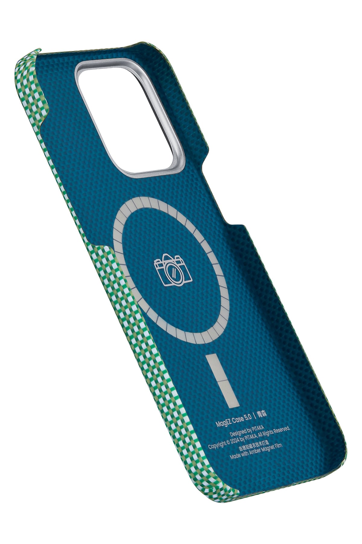 Pitaka Ultra Slim AWA iPhone 15 Pro Max MagSafe Uyumlu 600D Aramid Fiber Kılıf Forest