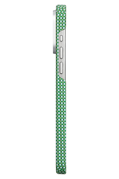 Ultra Slim AWA iPhone 15 Pro Max MagSafe Uyumlu 600D Aramid Fiber Kılıf Forest