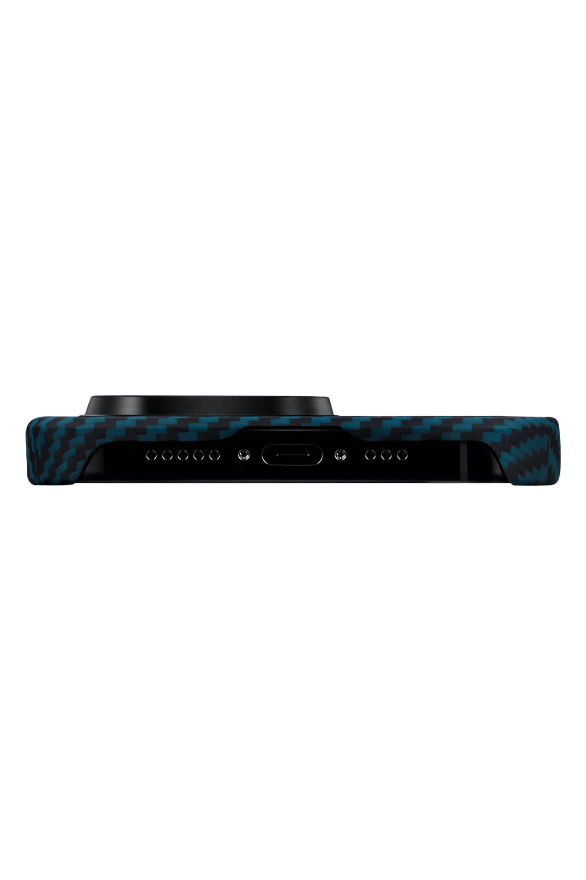 Pitaka Ultra Slim iPhone 15 Pro MagSafe Uyumlu Aramid Fiber Kılıf Black Blue Twill