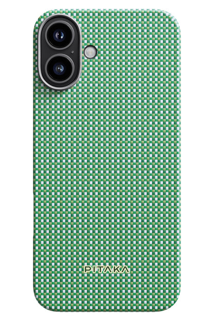 Pitaka Ultra Slim iPhone 16 Plus MagSafe Uyumlu Aramid Fiber Kılıf Forest Green