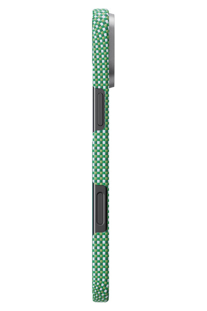 Pitaka Ultra Slim iPhone 16 Plus MagSafe Uyumlu Aramid Fiber Kılıf Forest Green
