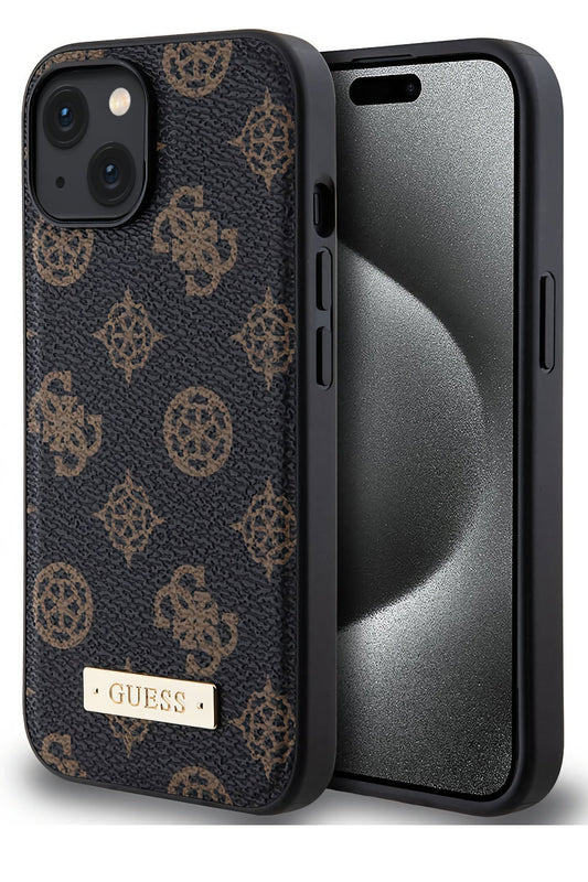 Guess iPhone 14 Magsafe Uyumlu Metal Plate Kılıf Siyah