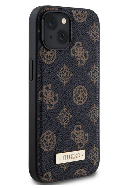 Guess iPhone 14 Magsafe Uyumlu Metal Plate Kılıf Siyah