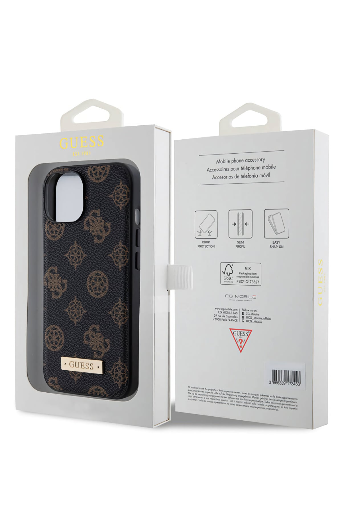 Guess iPhone 14 Magsafe Uyumlu Metal Plate Kılıf Siyah