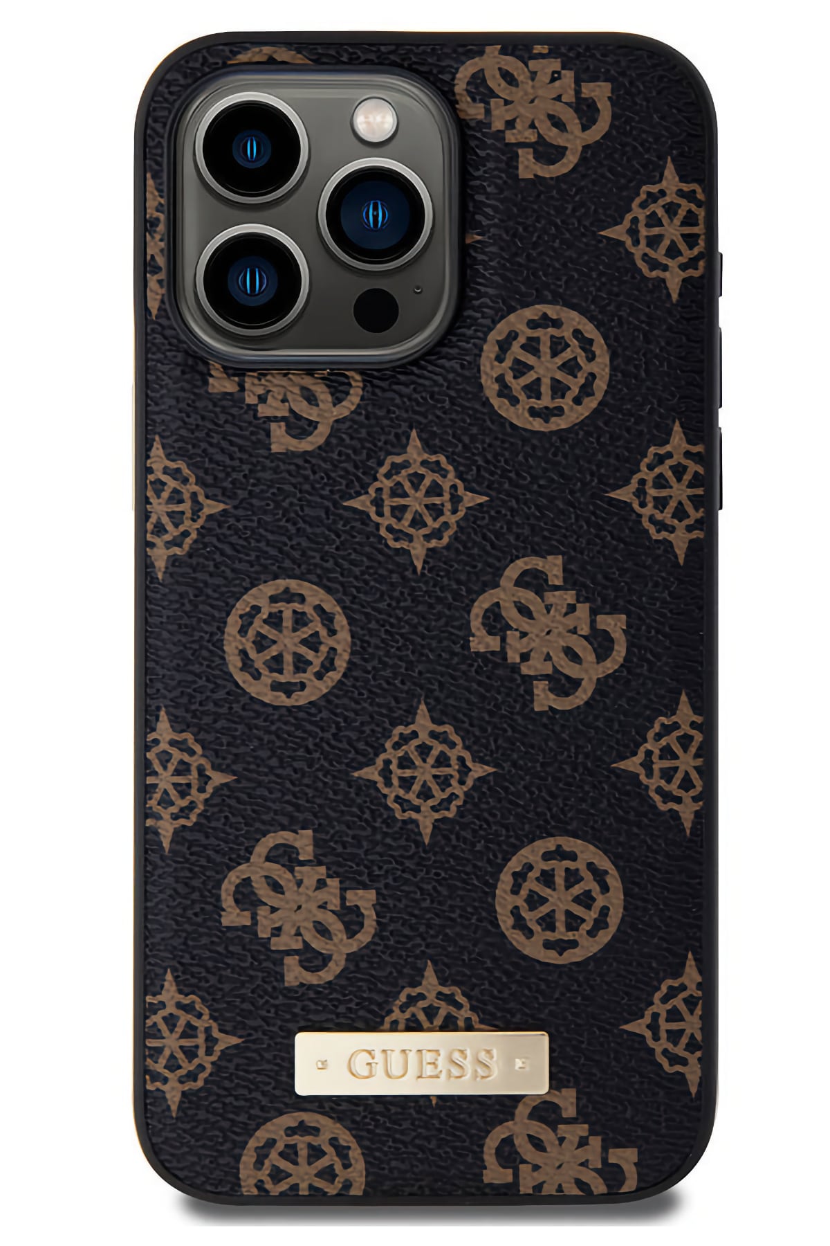 Guess iPhone 14 Pro Max Magsafe Uyumlu Metal Plate Kılıf Siyah