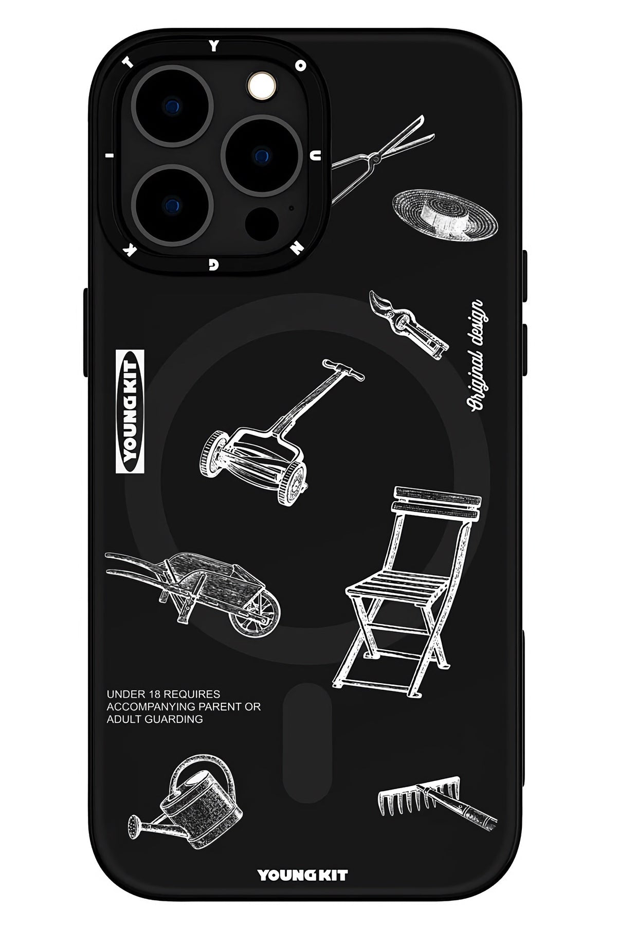 Youngkit Plaything iPhone 14 Pro uyumlu Magsafe Siyah Kılıf