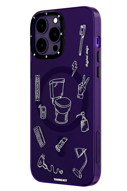 Youngkit Plaything iPhone 14 Pro Max uyumlu Magsafe Mor Kılıf