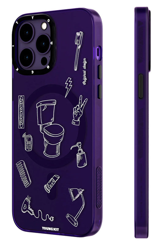 Youngkit Plaything iPhone 14 Pro uyumlu Magsafe Mor Kılıf