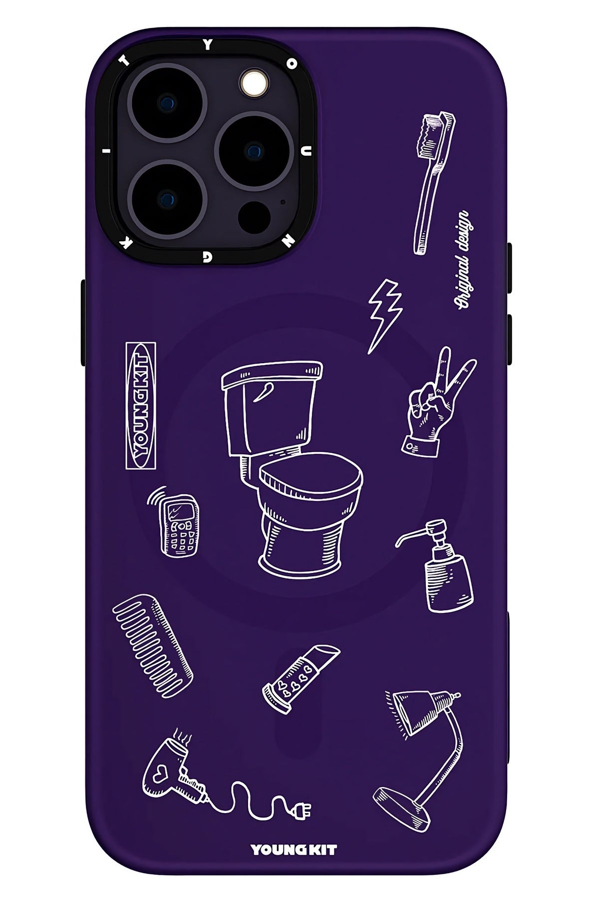 Youngkit Plaything iPhone 14 Pro uyumlu Magsafe Mor Kılıf