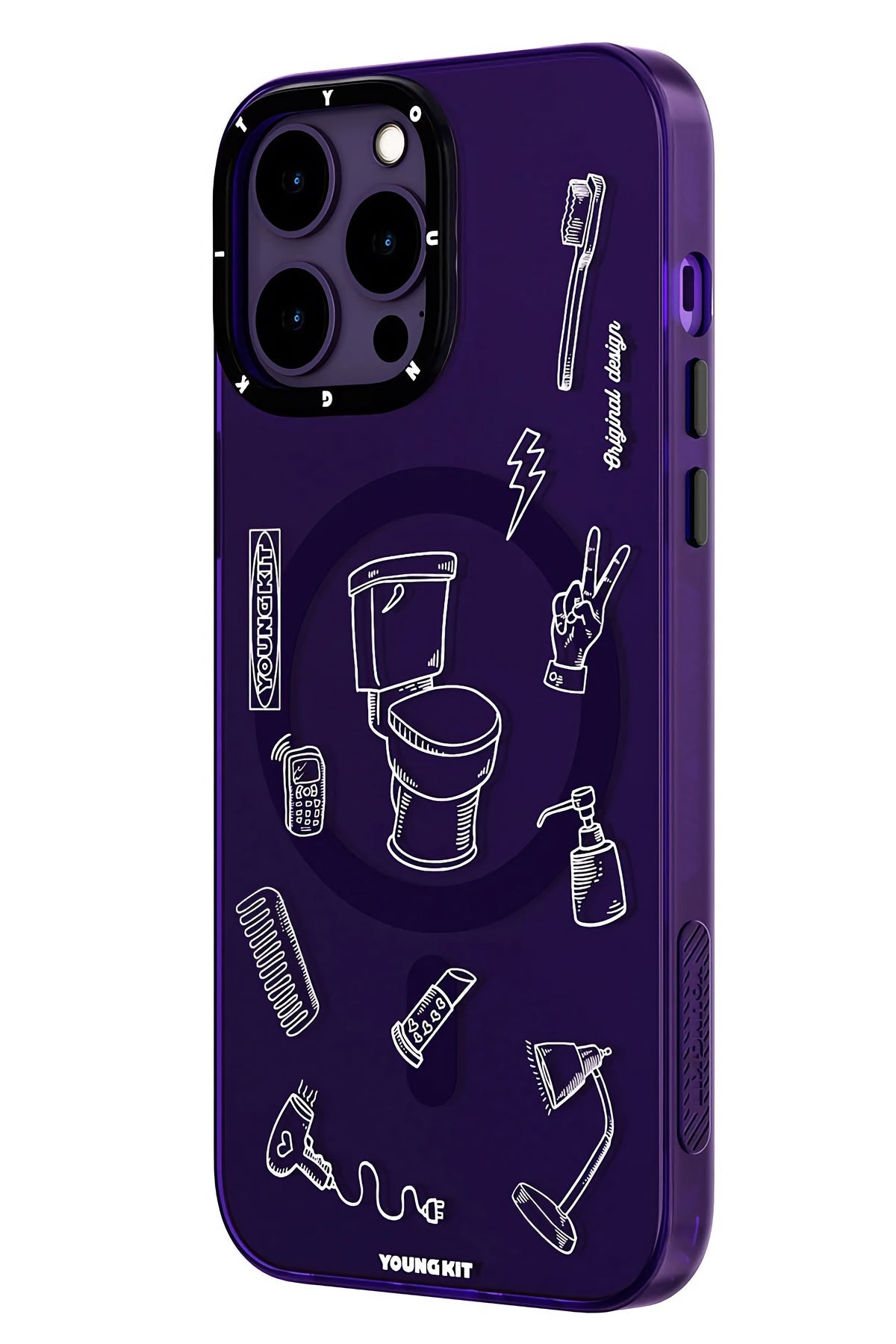 Youngkit Plaything iPhone 14 Pro uyumlu Magsafe Mor Kılıf