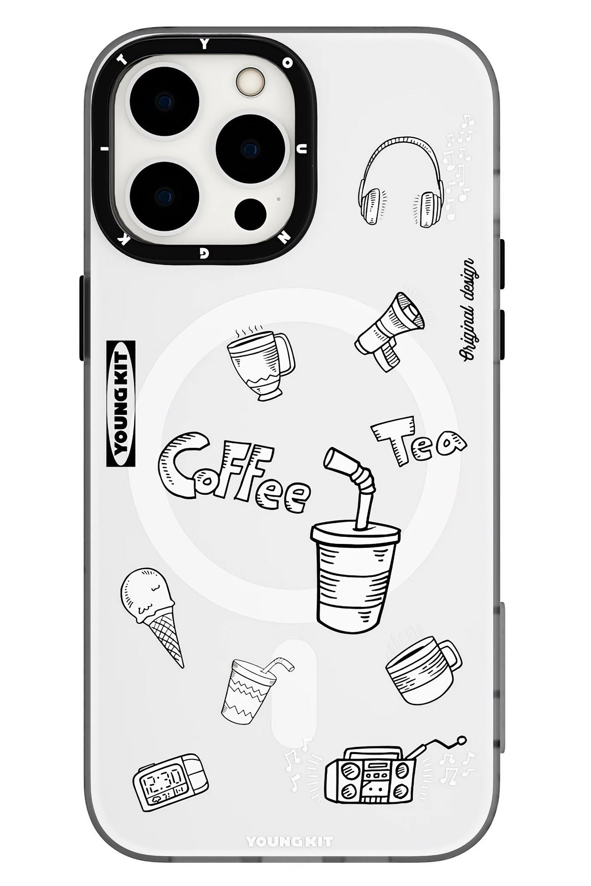 Youngkit Plaything iPhone 14 Pro uyumlu Magsafe Beyaz Kılıf