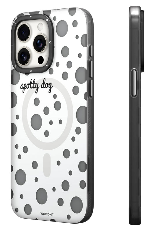 Youngkit Polka Dots iPhone 13 Pro Magsafe Uyumlu Kılıf Beyaz