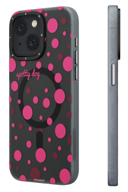 Youngkit Polka Dots iPhone 13 / 14 uyumlu Magsafe Kılıf Gri