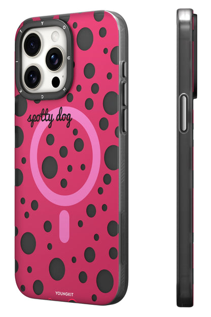 Youngkit Polka Dots iPhone 14 Pro Max Magsafe Uyumlu Kılıf Pembe