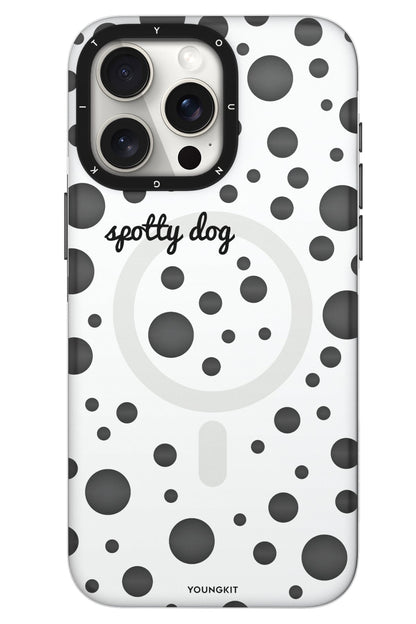 Youngkit Polka Dots iPhone 14 Pro Max Magsafe Uyumlu Kılıf Beyaz