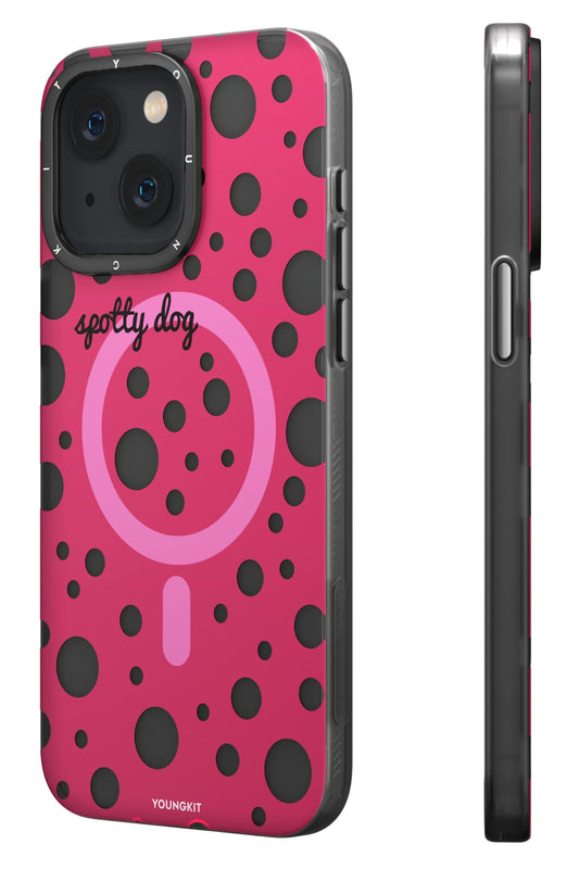Youngkit Polka Dots iPhone 13 / 14 uyumlu Magsafe Kılıf Pembe