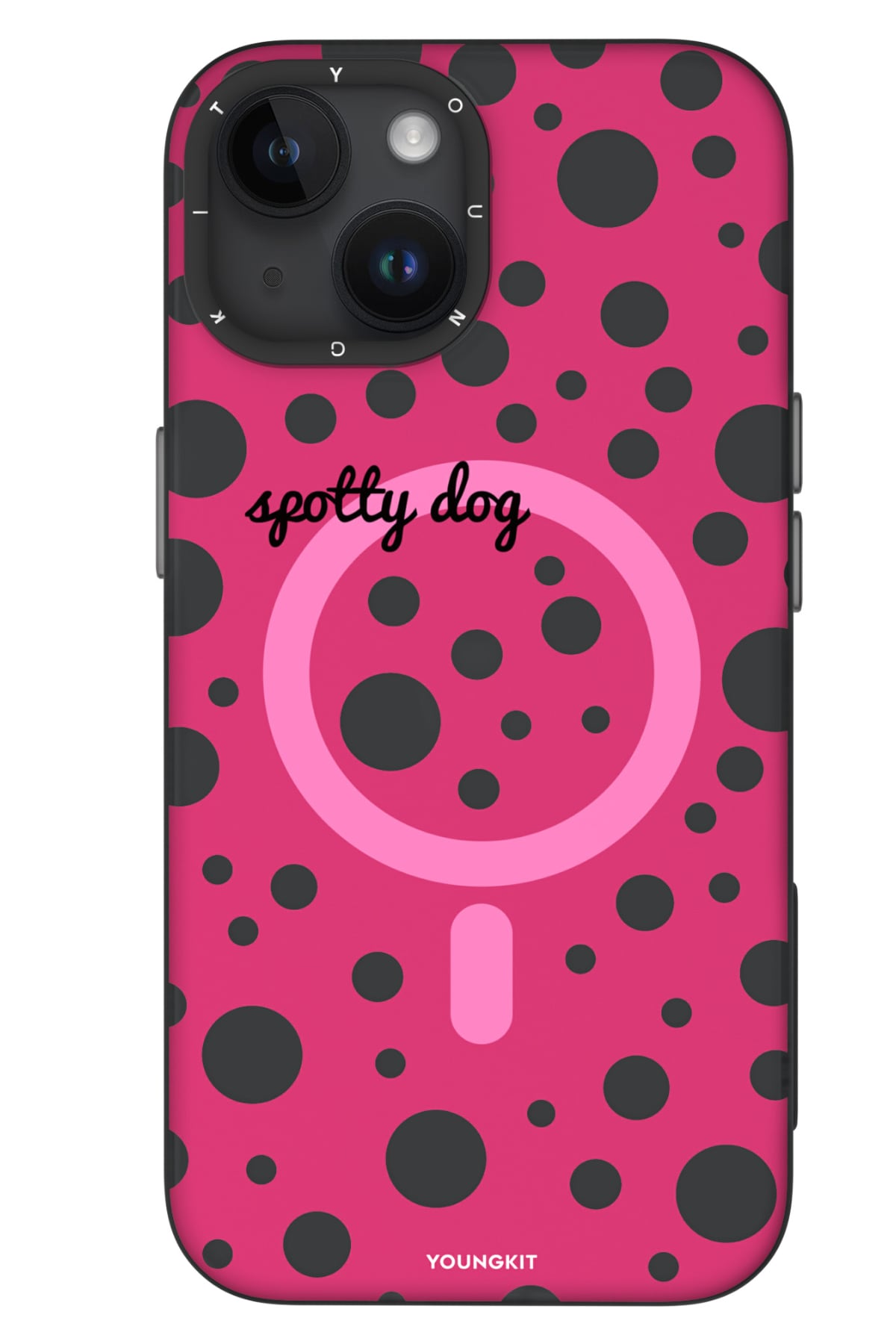 Youngkit Polka Dots iPhone 13 / 14 uyumlu Magsafe Kılıf Pembe