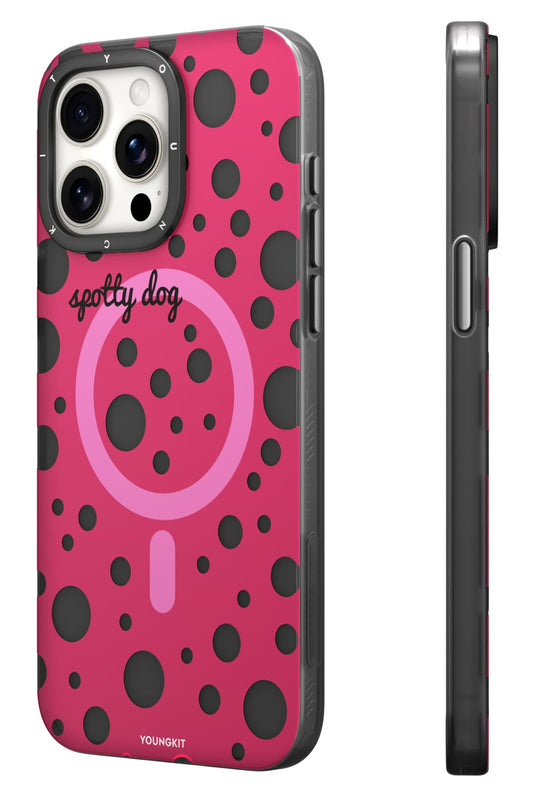 Youngkit Polka Dots iPhone 14 Pro Magsafe Uyumlu Kılıf Pembe