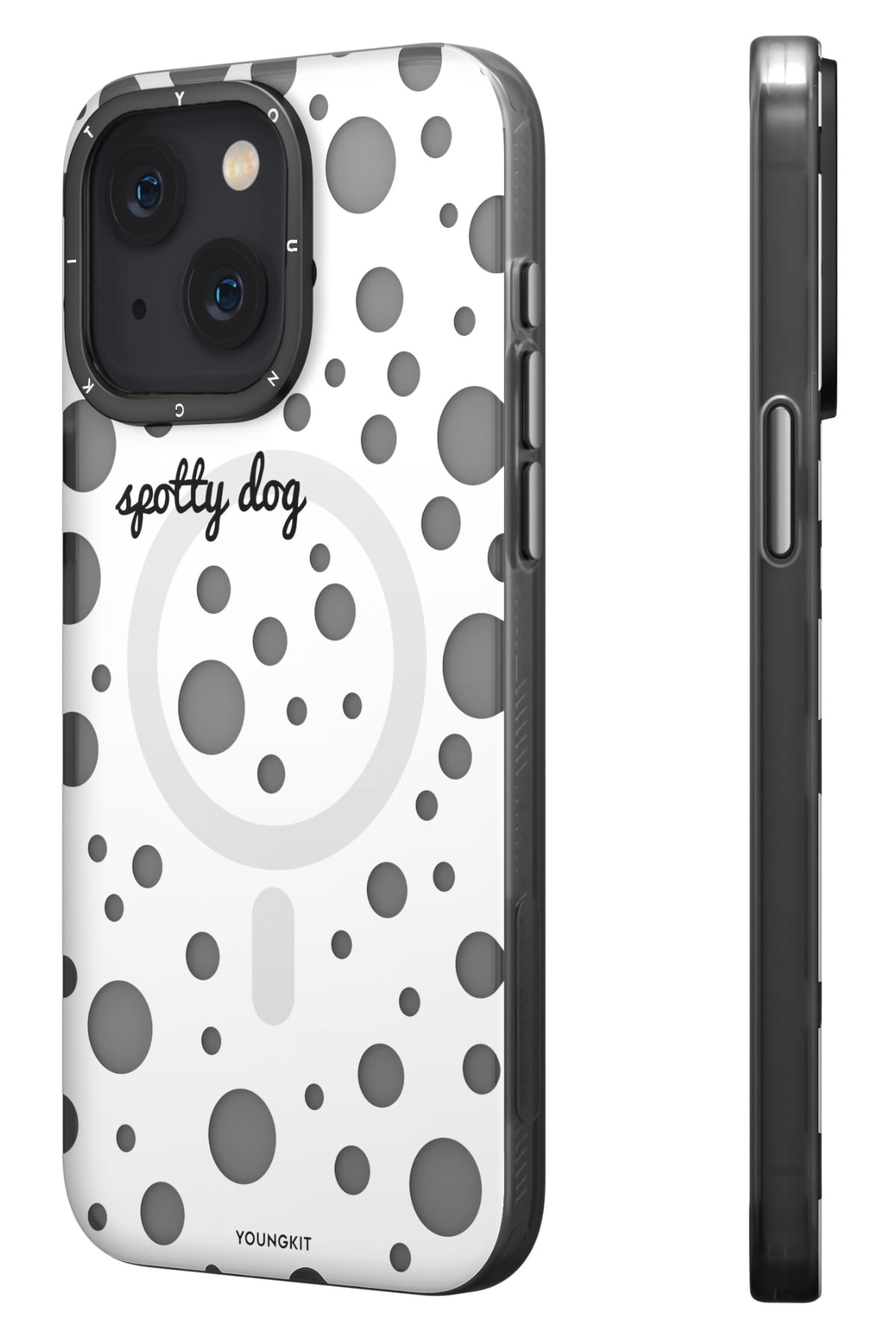Youngkit Polka Dots iPhone 13 / 14 uyumlu Magsafe Kılıf Beyaz