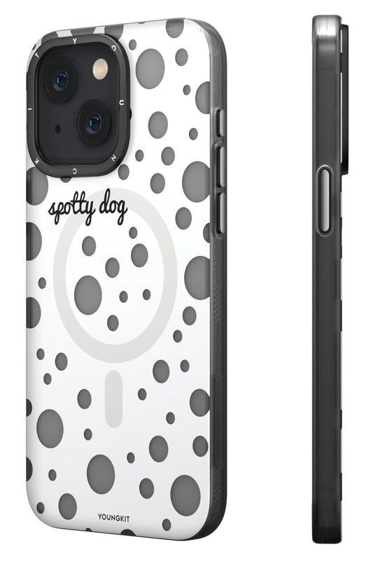 Youngkit Polka Dots iPhone 13 / 14 uyumlu Magsafe Kılıf Beyaz