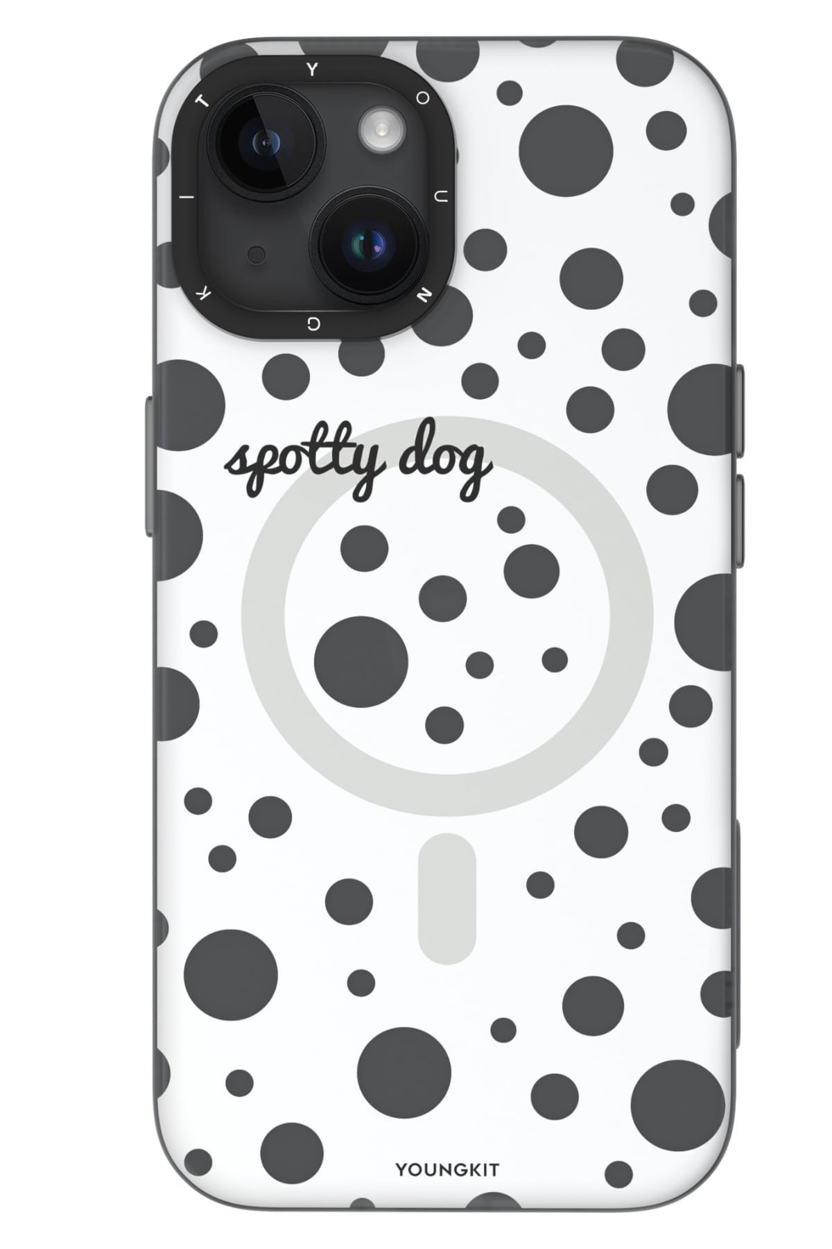 Youngkit Polka Dots iPhone 13 / 14 uyumlu Magsafe Kılıf Beyaz