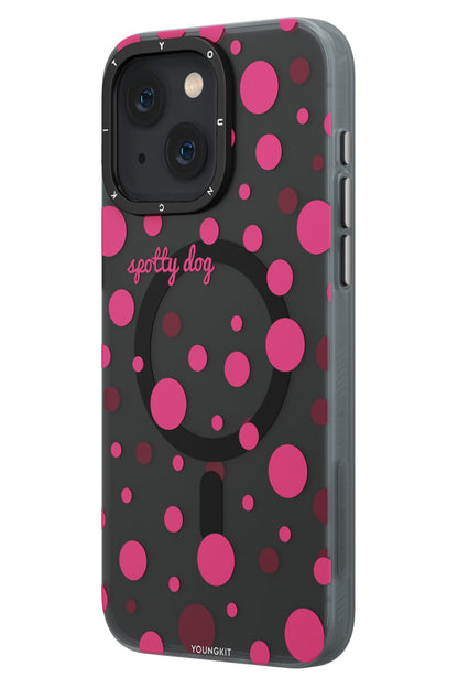 Youngkit Polka Dots iPhone 15 Magsafe Uyumlu Kılıf Gri