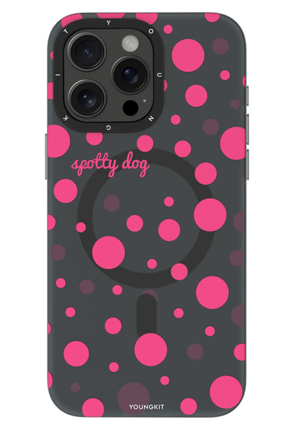 Youngkit Polka Dots iPhone 15 Pro Magsafe Uyumlu Kılıf Gri