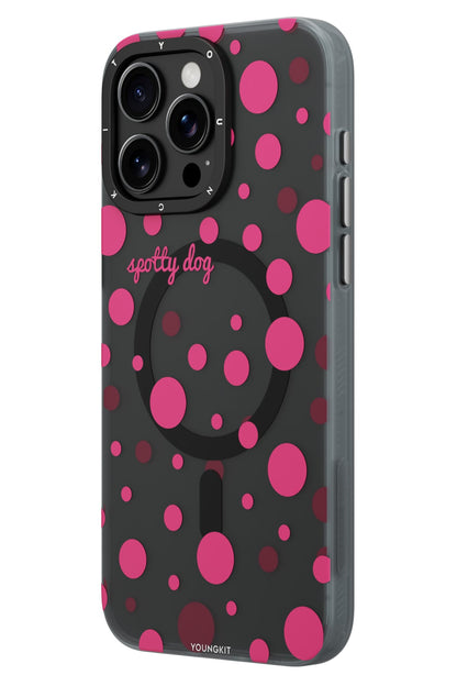 Youngkit Polka Dots iPhone 15 Pro Magsafe Uyumlu Kılıf Gri