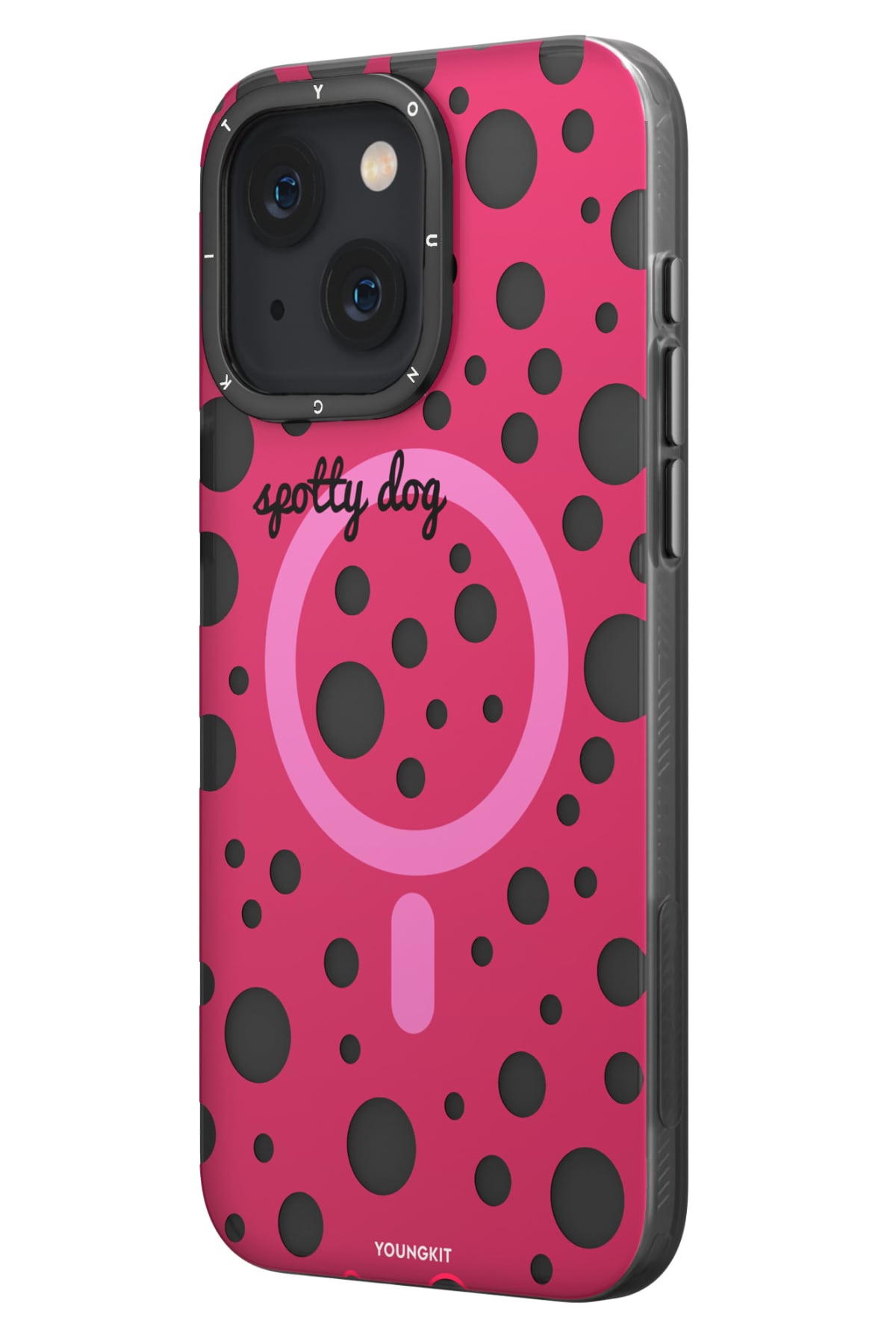 Youngkit Polka Dots iPhone 15 Magsafe Uyumlu Kılıf Pembe