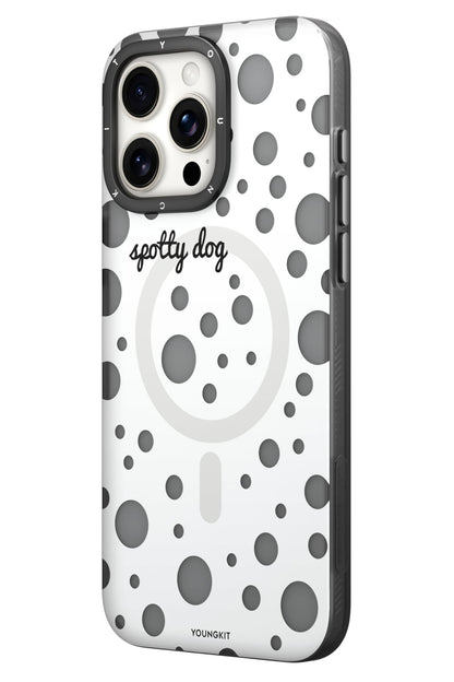 Youngkit Polka Dots iPhone 15 Pro Magsafe Uyumlu Kılıf Beyaz