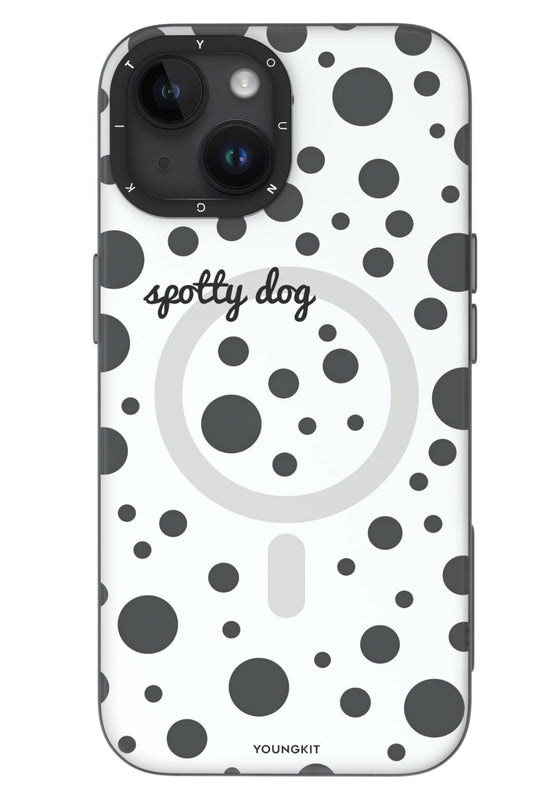 Youngkit Polka Dots iPhone 15 Magsafe Uyumlu Kılıf Beyaz