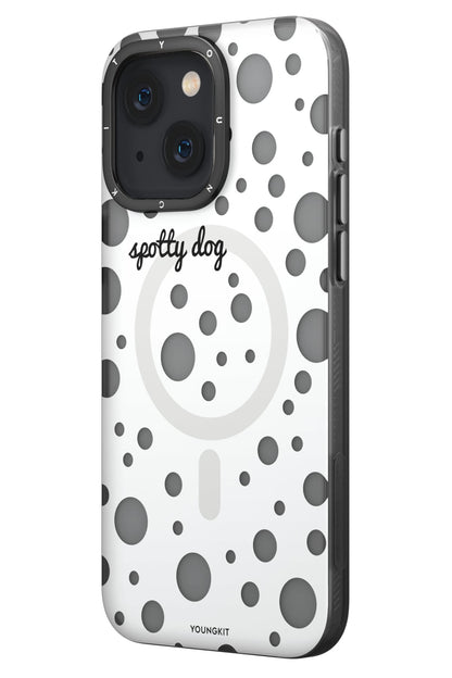 Youngkit Polka Dots iPhone 15 Magsafe Uyumlu Kılıf Beyaz