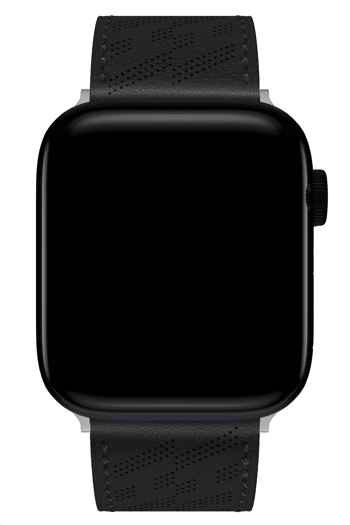 Apple Watch Uyumlu Multi Hole Deri Kordon Pure Black