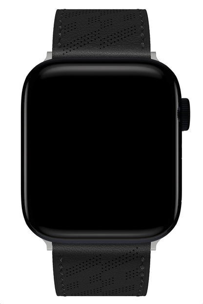 Apple Watch Uyumlu Multi Hole Deri Kordon Pure Black