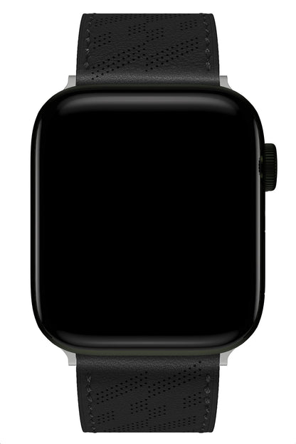 Apple Watch Uyumlu Multi Hole Deri Kordon Pure Black