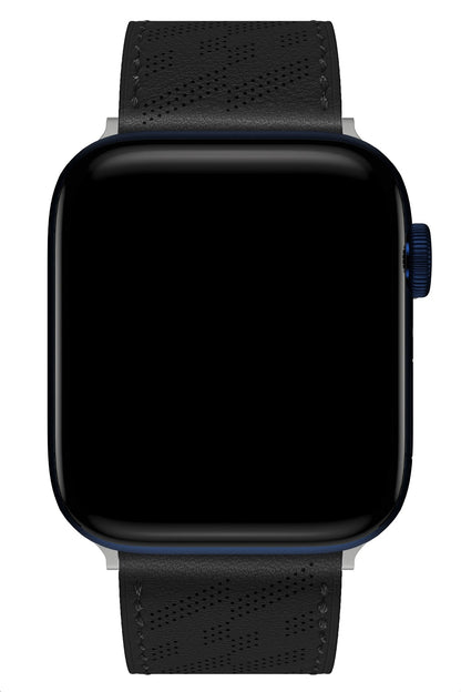 Apple Watch Uyumlu Multi Hole Deri Kordon Pure Black