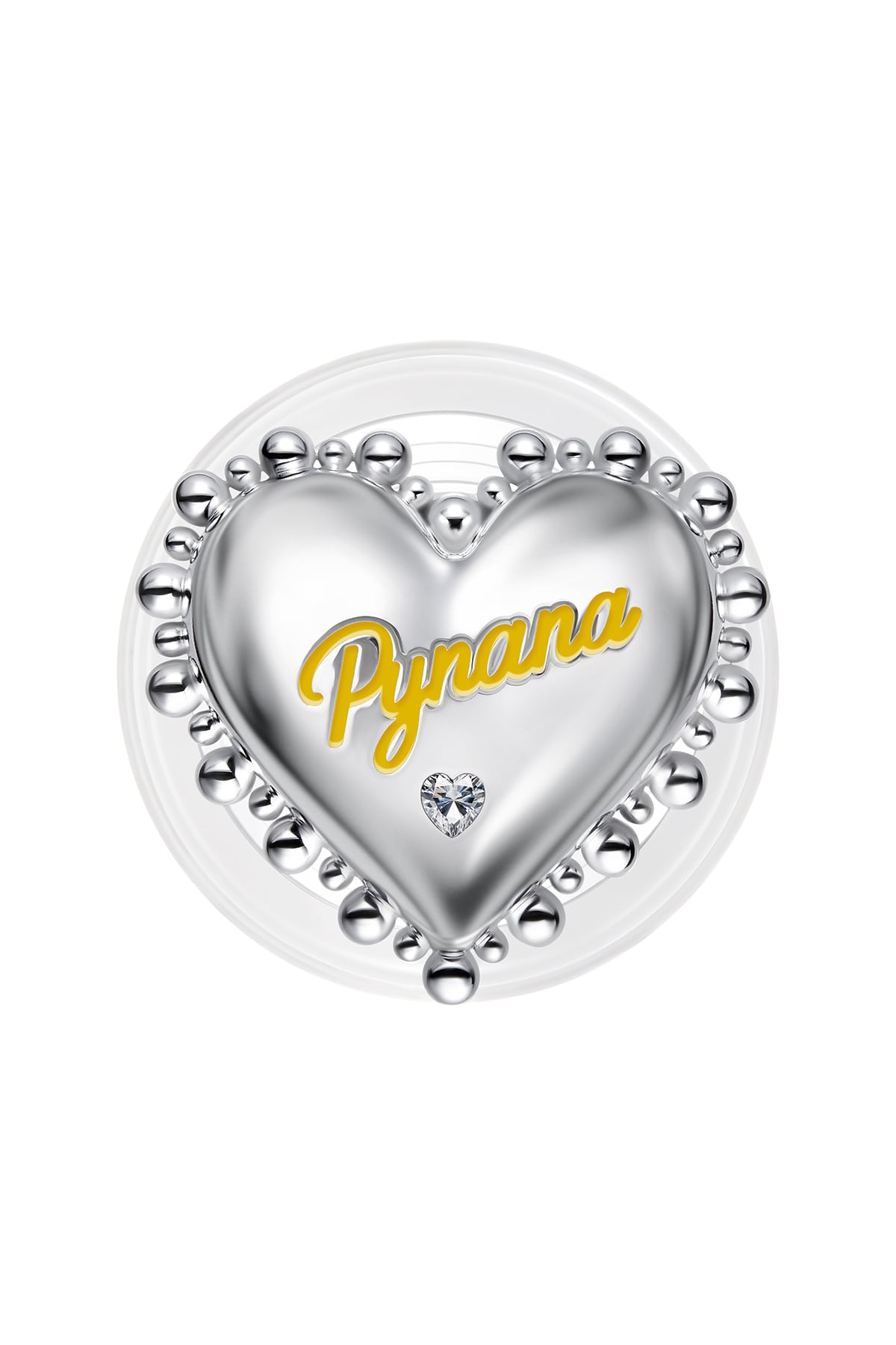 Pynana BubbleHeart 360 Derece Dönebilen Magsafe Uyumlu Ring Stand Telefon Tutucu