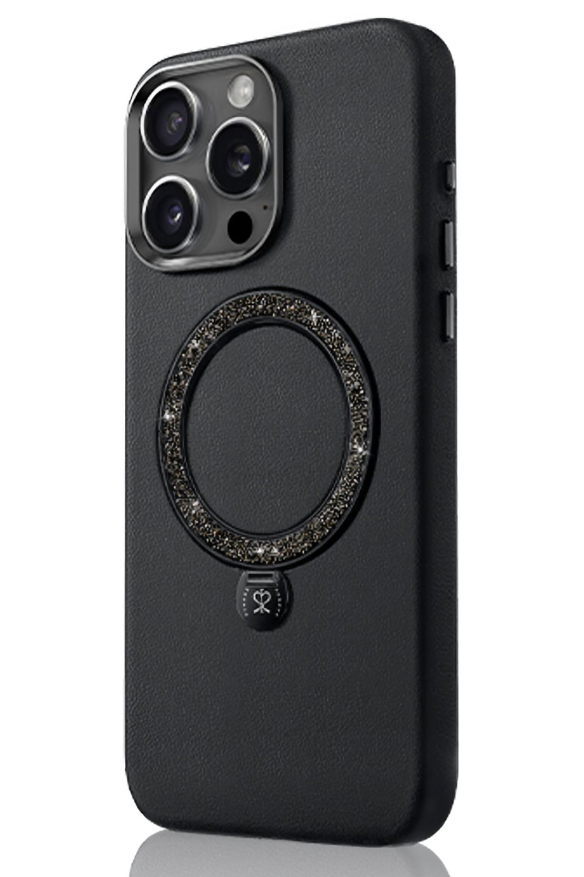 Pynana Dancing Circle iPhone 15 Pro Max Standlı Kılıf Magsafe Uyumlu Siyah