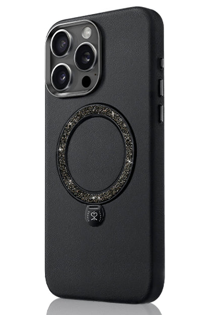 Pynana Dancing Circle iPhone 16 Pro Max Standlı Kılıf Magsafe Uyumlu Siyah