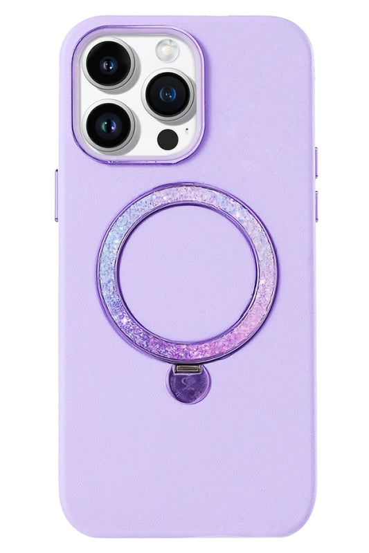 Pynana Dancing Circle iPhone 16 Pro Standlı Kılıf Magsafe Uyumlu Lila