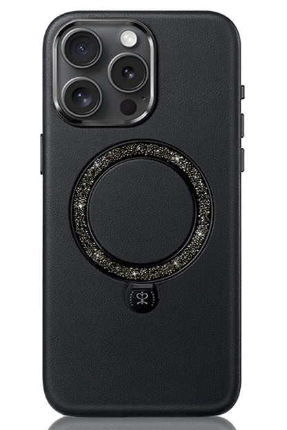 Pynana Dancing Circle iPhone 16 Pro Standlı Kılıf Magsafe Uyumlu Siyah