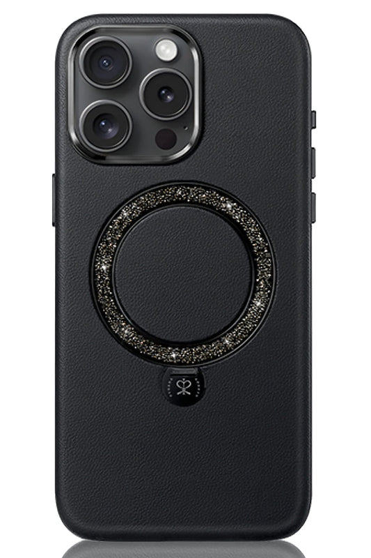 Pynana Dancing Circle iPhone 16 Pro Standlı Kılıf Magsafe Uyumlu Siyah