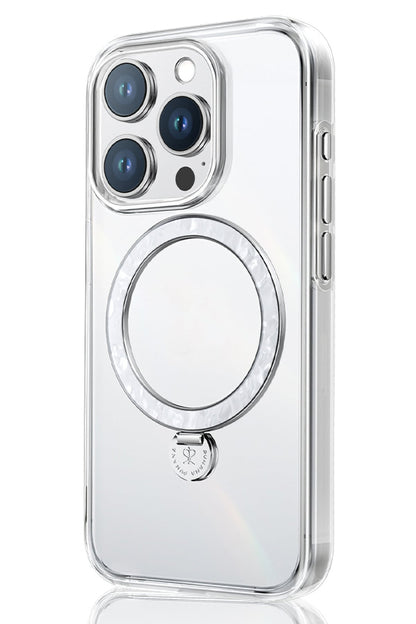 Pynana Dancing Streamer Magsafe Uyumlu iPhone 15 Pro Max Standlı Kılıf Beyaz