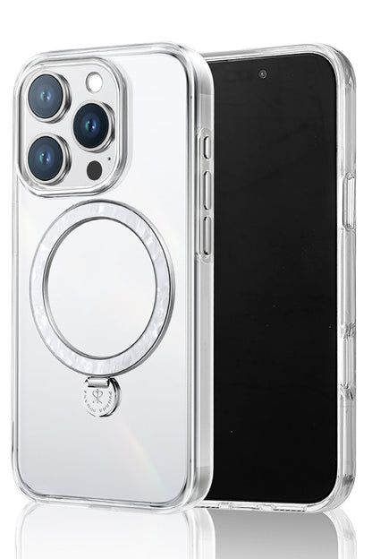 Pynana Dancing Streamer Magsafe Uyumlu iPhone 16 Pro Max Standlı Kılıf Beyaz