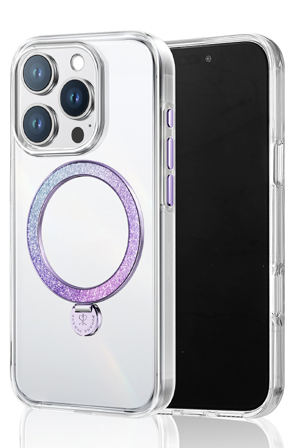 Pynana Dancing Streamer Magsafe Uyumlu iPhone 16 Pro Max Standlı Kılıf Mor