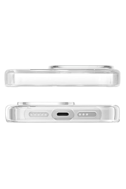 Pynana Dancing Streamer Magsafe Uyumlu iPhone 16 Pro Standlı Kılıf Beyaz