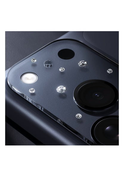 Pynana iPhone 17 Pro / Max Diamond Sky Serisi Taşlı Kamera Ada Lens Koruyucu Şeffaf